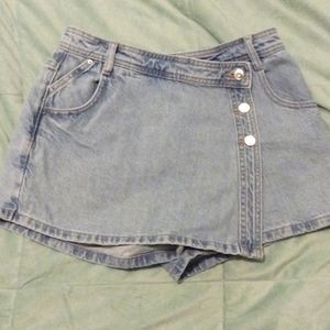 Buttoned denim skort light blue ref 1416/021